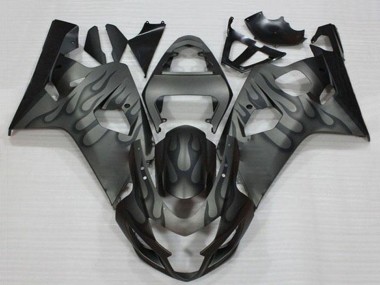 2004-2005 Suzuki GSXR 600/750 Motorcycle Fairings - Grey Black Flame Canada Websites