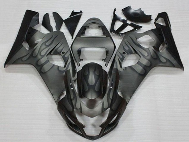 2004-2005 Suzuki GSXR 600/750 Motorcycle Fairings - Grey Black Flame Canada Websites