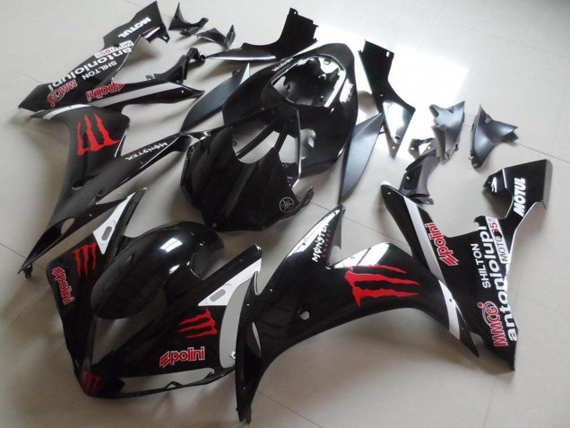 2004-2006 Yamaha YZF R1 Motorcycle Fairings - Glossy Black Red Monster Canada Websites