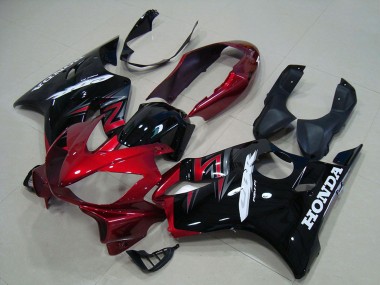 2004-2007 Honda CBR600 F4i Motorcycle Fairings Kit - Red Glossy Black Canada Websites