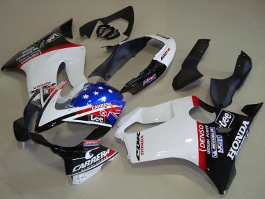 2004-2007 Honda CBR600 F4i Motorcycle Fairings - White Red Blue Glossy Black Star Lee Carrera Canada Websites