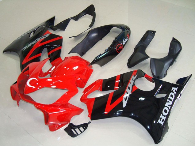 2004-2007 Honda CBR600 F4i Motorcycle Fairing Kits - Red Glossy Black Canada Websites