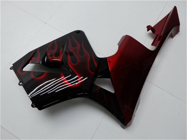 2005-2006 Honda CBR600RR Motorcycle Fairing Kits - Glossy Black Red Flame Canada Websites