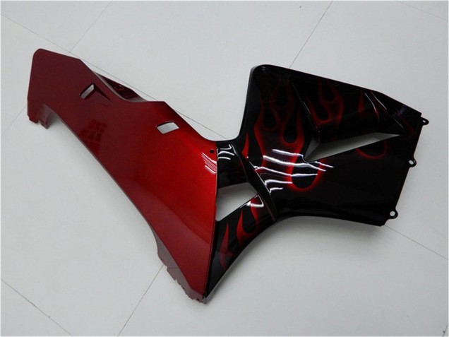 2005-2006 Honda CBR600RR Motorcycle Fairing Kits - Glossy Black Red Flame Canada Websites
