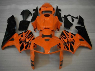 2005-2006 Honda CBR600RR Motorcycle Fairing - Orange Black Flame Canada Websites