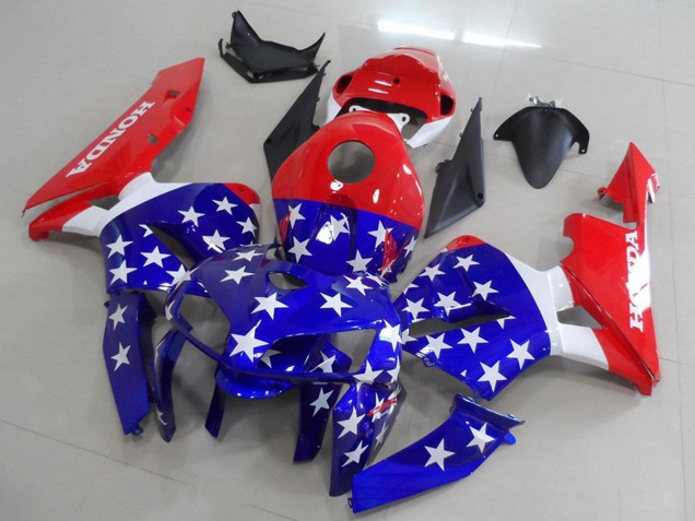 2005-2006 Honda CBR600RR Motorcycle Fairings - Red Blue White American Flag Canada Websites