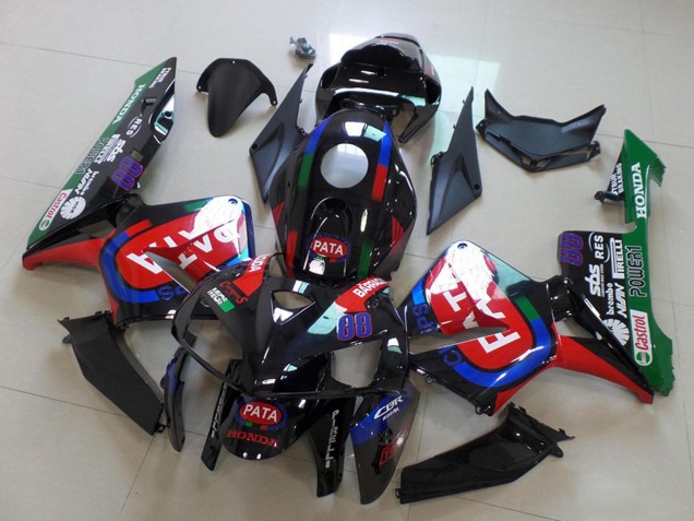 2005-2006 Honda CBR600RR Motorcycle Fairings - Black Red Green Pata Canada Websites