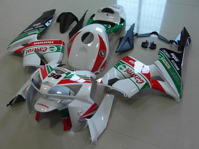 2005-2006 Honda CBR600RR Motorcycle Fairings - White Red Green Castrol 38 Canada Websites