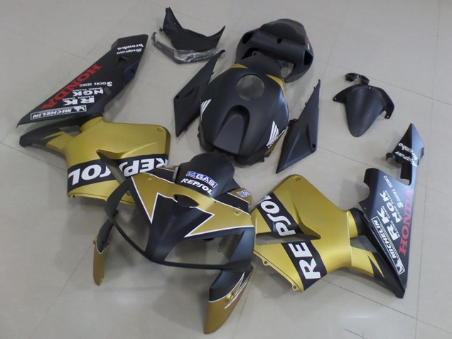 2005-2006 Honda CBR600RR Motorcycle Fairings - Matte Black Gold Repsol Canada Websites