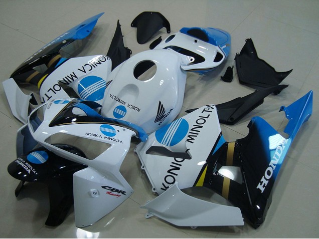 2005-2006 Honda CBR600RR Motorcycle Fairings - White Blue Glossy Black Konica Minolta Canada Websites