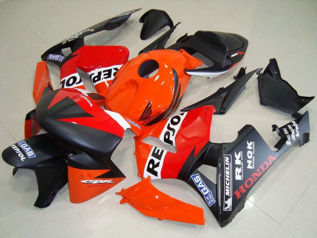 2005-2006 Honda CBR600RR Motorcycle Fairings - Orange Red White Matte Black Repsol Racing Canada Websites