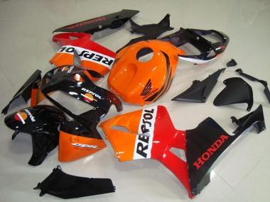2005-2006 Honda CBR600RR Motorcycle Fairing Kits - Orange White Red Glossy Black Repsol Canada Websites