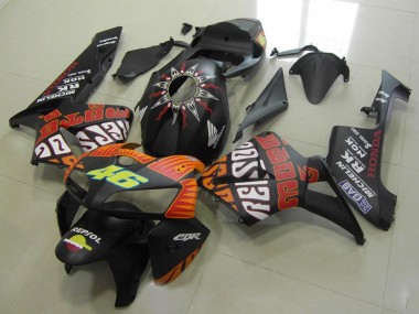 2005-2006 Honda CBR600RR Motorcycle Fairings - Matte Black Orange Yellow Rossi 46 Canada Websites