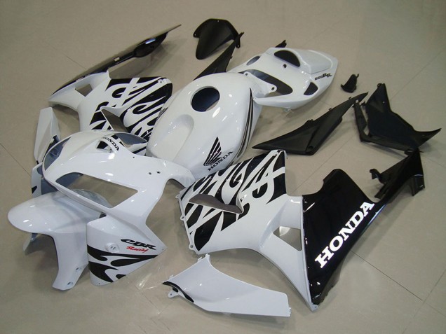 2005-2006 Honda CBR600RR Motorcycle Fairings - White Black Flame Canada Websites