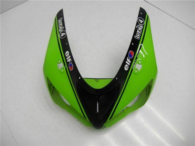 2005-2006 Kawasaki ZX6R Motorcycle Fairings - Green Glossy Black Elf Canada Websites