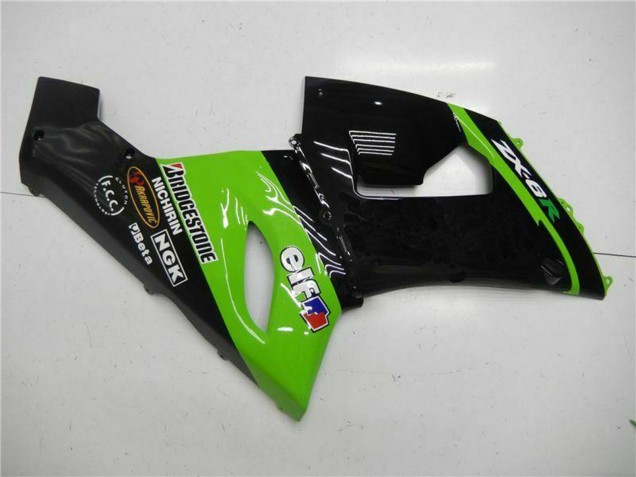 2005-2006 Kawasaki ZX6R Motorcycle Fairings - Green Glossy Black Elf Canada Websites