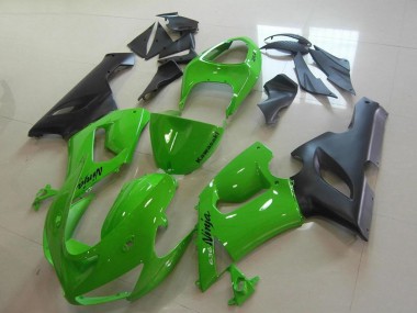 2005-2006 Kawasaki ZX6R Motorcycle Fairings - Green Matte Black Canada Websites