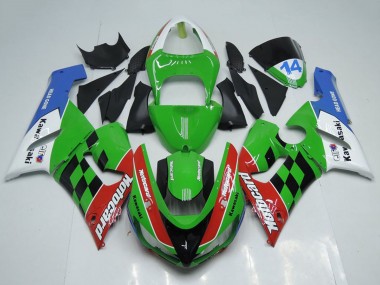 2005-2006 Kawasaki ZX6R Motorcycle Fairings - White Green Red Blue Black Motocard Canada Websites