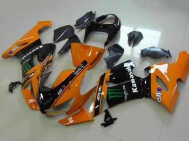 2005-2006 Kawasaki ZX6R Motorcycle Fairings - Orange Black Green Monster Canada Websites