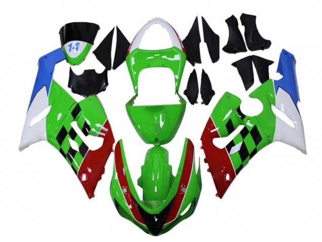 2005-2006 Kawasaki ZX6R Motorcycle Fairings - White Green Blue Red Black Canada Websites