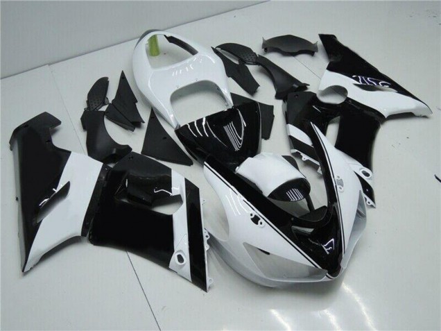 2005-2006 Kawasaki ZX6R Motorcycle Fairings - White Glossy Black Canada Websites