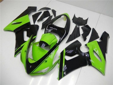 2005-2006 Kawasaki ZX6R Motorcycle Fairing - Green Glossy Black Canada Websites