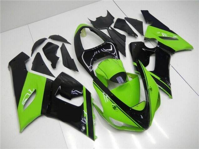 2005-2006 Kawasaki ZX6R Motorcycle Fairing - Green Glossy Black Canada Websites