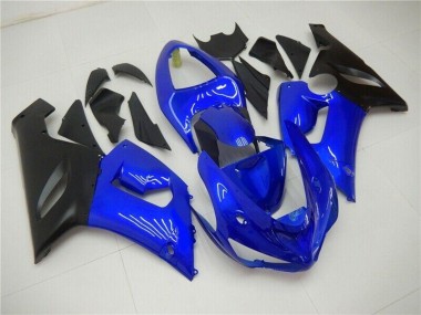 2005-2006 Kawasaki ZX6R Motorcycle Fairings - Blue Matte Black Canada Websites