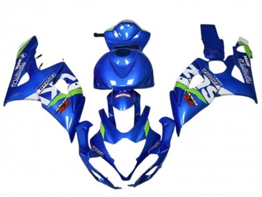 2005-2006 Suzuki GSXR 1000 Motorcycle Fairings - Blue Green White Motul Canada Websites