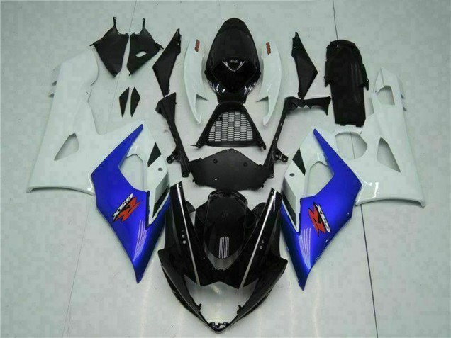 2005-2006 Suzuki GSXR 1000 Motorcycle Fairing - White Blue Glossy Black Canada Websites