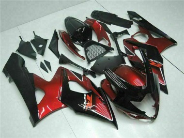 2005-2006 Suzuki GSXR 1000 Motorcycle Fairing - Red Glossy Black Canada Websites