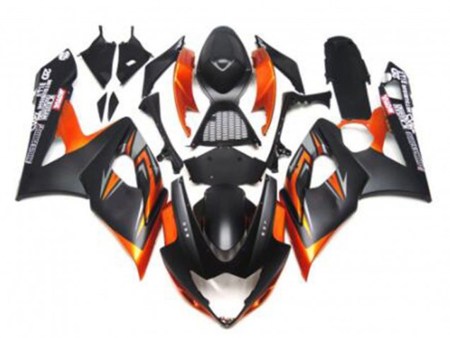 2005-2006 Suzuki GSXR 1000 Motorcycle Fairings - Glossy Black Matte Black Black Orange Canada Websites