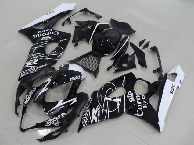 2005-2006 Suzuki GSXR 1000 Motorcycle Fairings - Glossy Black White Corona Canada Websites