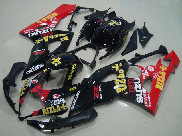 2005-2006 Suzuki GSXR 1000 Motorcycle Fairings - Glossy Black Red Gold Rizla Canada Websites