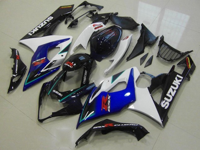 2005-2006 Suzuki GSXR 1000 Motorcycle Fairings - White Blue Glossy Black Canada Websites