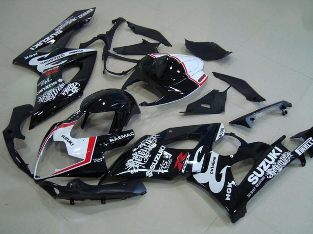 2005-2006 Suzuki GSXR 1000 Motorcycle Fairings - Glossy Black White Red Relentless Canada Websites