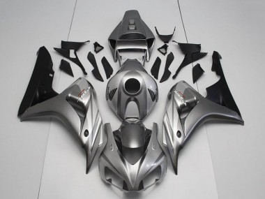 2006-2007 Honda CBR1000RR Motorcycle Fairing Kits - Silver Glossy Black Canada Websites