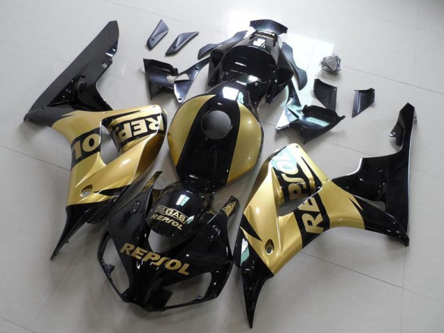 2006-2007 Honda CBR1000RR Motorcycle Fairings - Glossy Black Gold Repsol Canada Websites