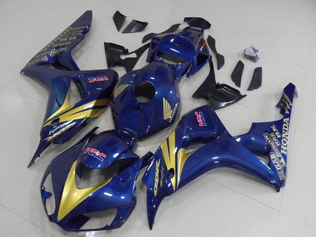 2006-2007 Honda CBR1000RR Motorcycle Fairings - Dark Blue Gold Stripe Canada Websites