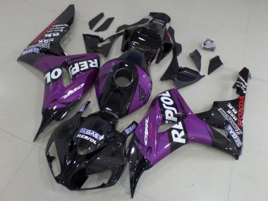 2006-2007 Honda CBR1000RR Motorcycle Fairings - Glossy Black Purple Repsol Canada Websites