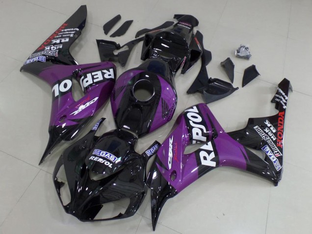 2006-2007 Honda CBR1000RR Motorcycle Fairings - Glossy Black Purple Repsol Canada Websites