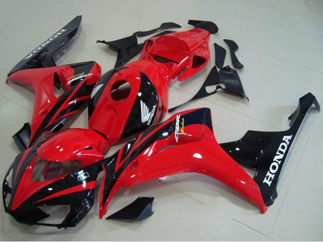 2006-2007 Honda CBR1000RR Motorcycle Fairing Kits - Red Glossy Black Canada Websites