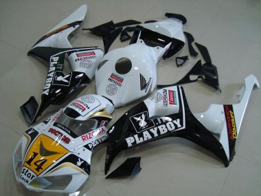 2006-2007 Honda CBR1000RR Motorcycle Fairings - White Yellow Glossy Black Denso Playboy 14 Canada Websites