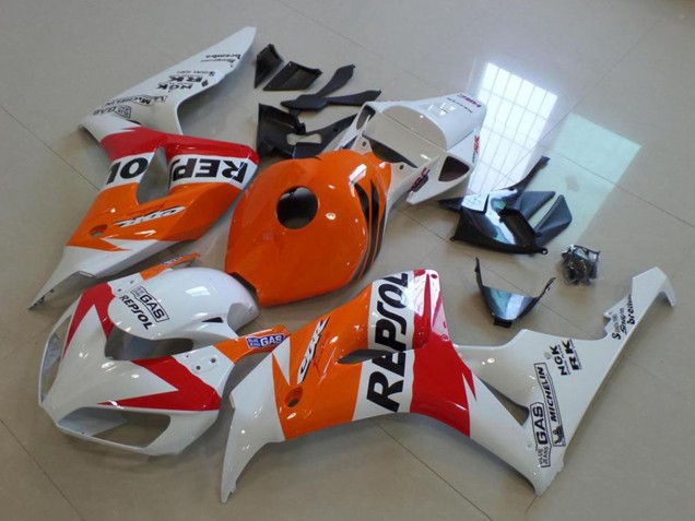 2006-2007 Honda CBR1000RR Motorcycle Fairing - Orange White Red Glossy Black Repsol Canada Websites