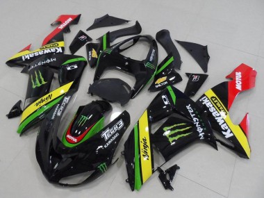 2006-2007 Kawasaki ZX10R Motorcycle Fairings - Glossy Black Red Yellow Green Monster Canada Websites