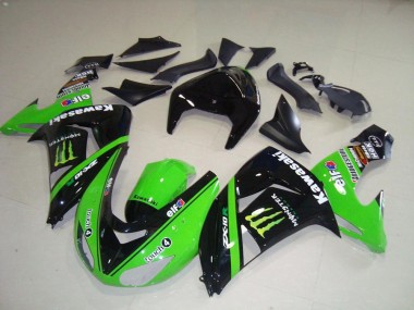 2006-2007 Kawasaki ZX10R Motorcycle Fairings - Green Silver Glossy Black Monster Canada Websites