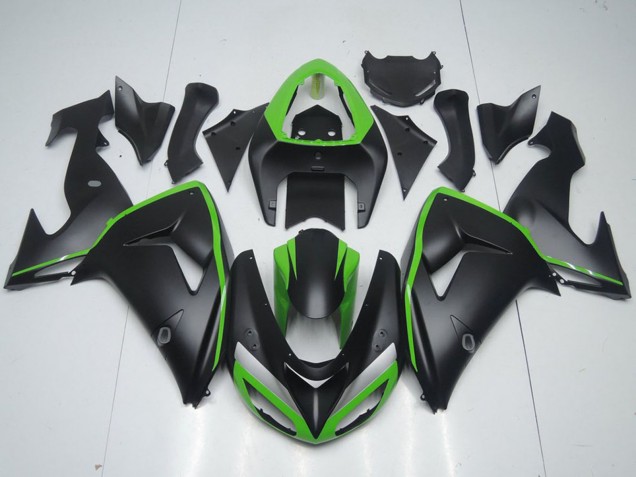 2006-2007 Kawasaki ZX10R Motorcycle Fairing - Green Matte Black Canada Websites