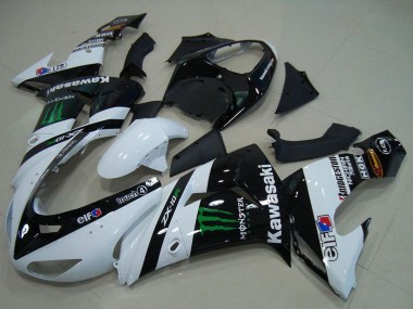 2006-2007 Kawasaki ZX10R Motorcycle Fairings - White Glossy Black Green Elf Monster Canada Websites