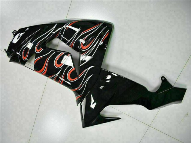 2006-2007 Kawasaki ZX10R Motorcycle Fairing Kits - Glossy Black Red Flame Canada Websites