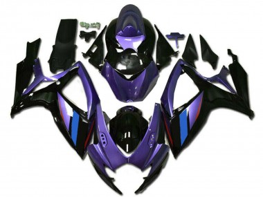 2006-2007 Suzuki GSXR 600/750 Motorcycle Fairings - Purple Blue Glossy Black Stripe Canada Websites